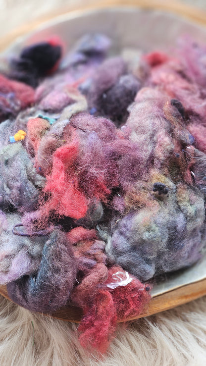 Orchard Sky - fiber texture blend for art yarn spinning & felting - 4 ounces | 114 grams
