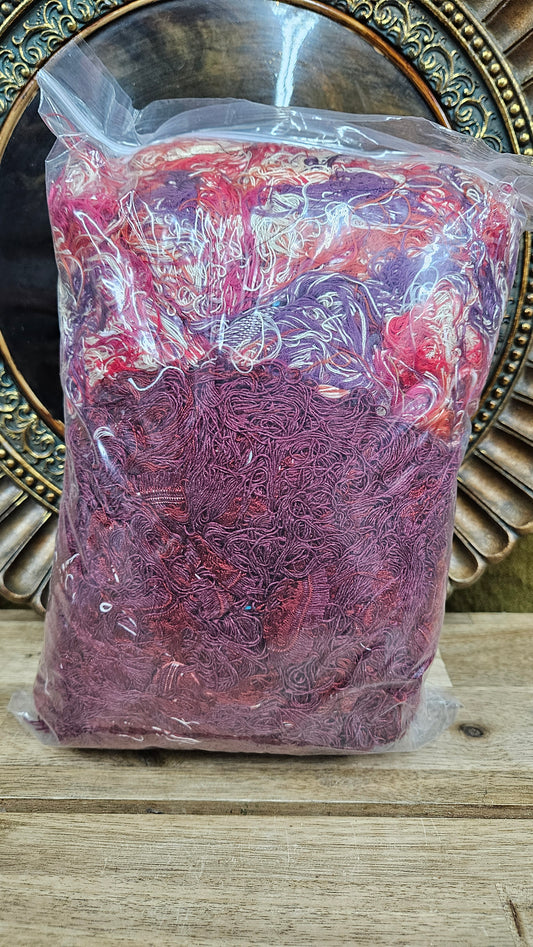 WILD FLOWERS - shaggy fringe ribbon for tapestry weaving and fiber art - PURPLE002 (1.4 lb)