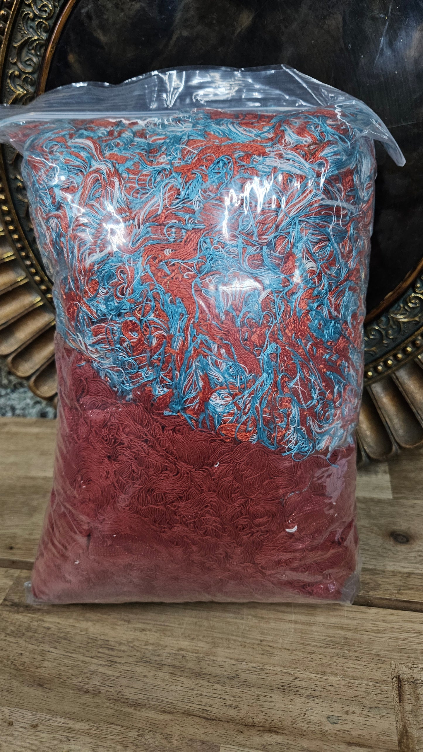 FIREWORKS - shaggy fringe ribbon for tapestry weaving and fiber art - RUBY05 (1.9 lb)