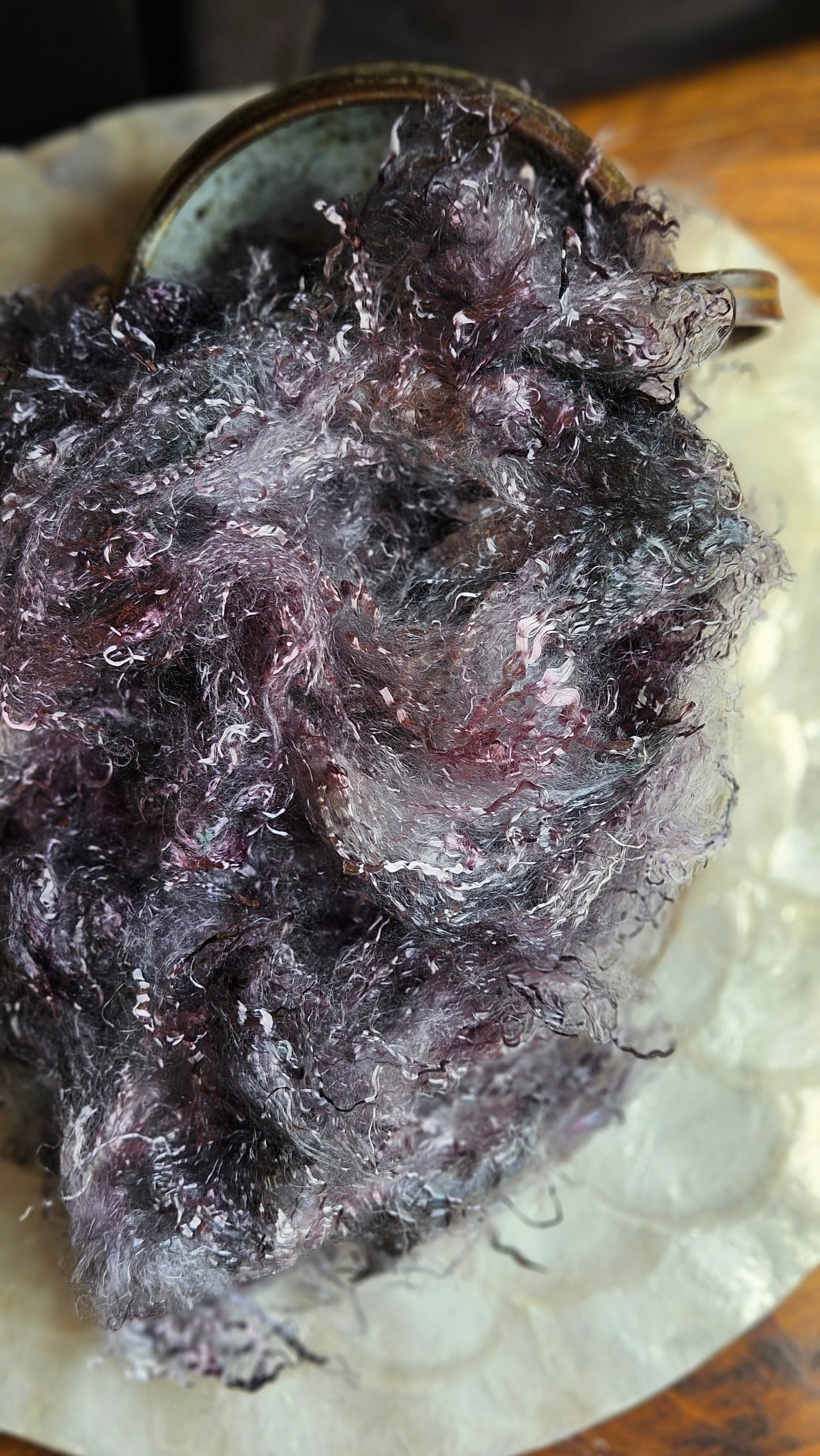 STIBNITE - hand-dyed eucalyptus crimp faux-silk for art yarn embellishing, fiber blending, felting, and papermaking - 2 oz | 57 g