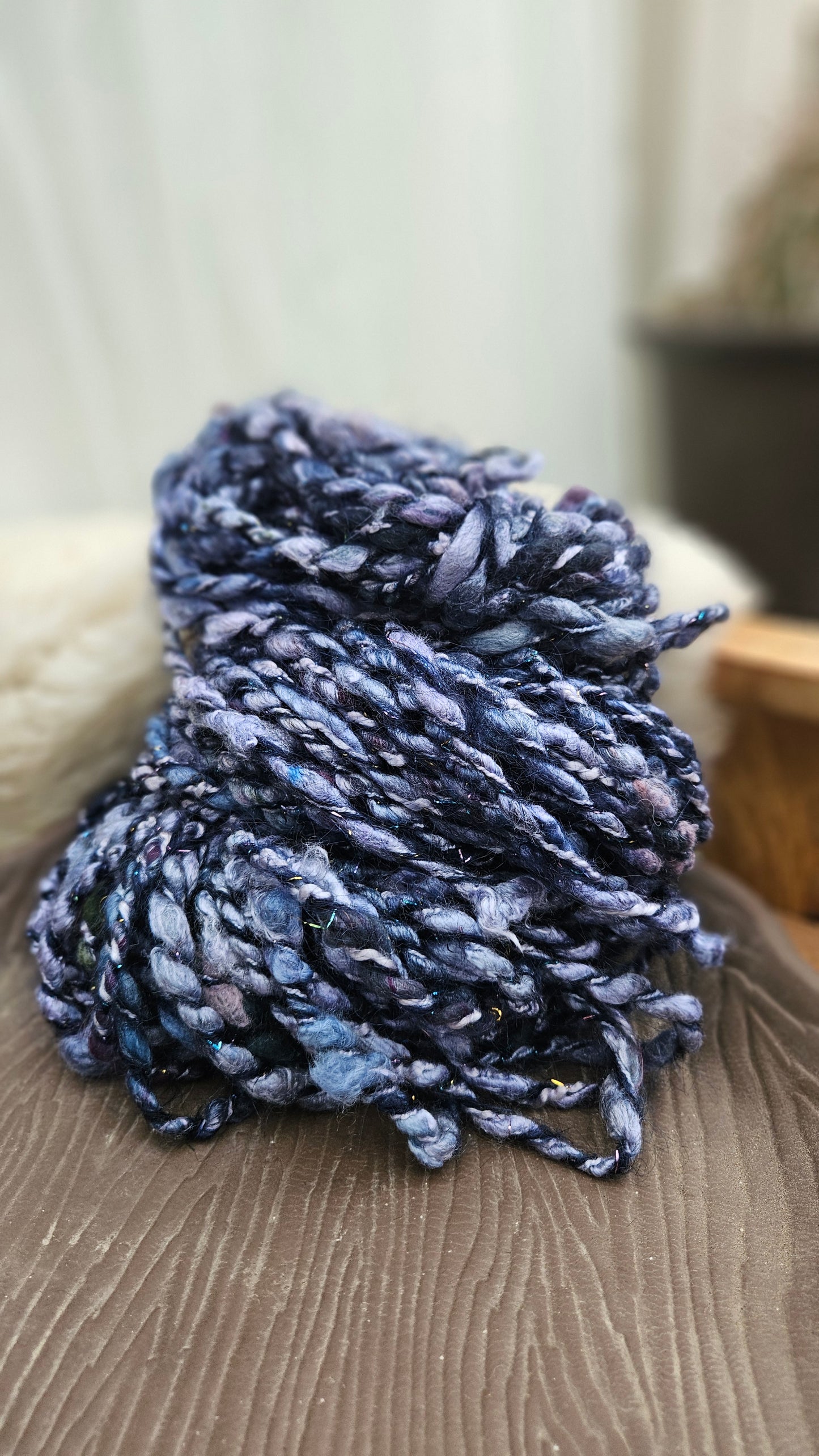 MOONLIGHT - Bulky Handspun Art Yarn XL Skein - 50 yards | 5.7 ounces | 162 grams