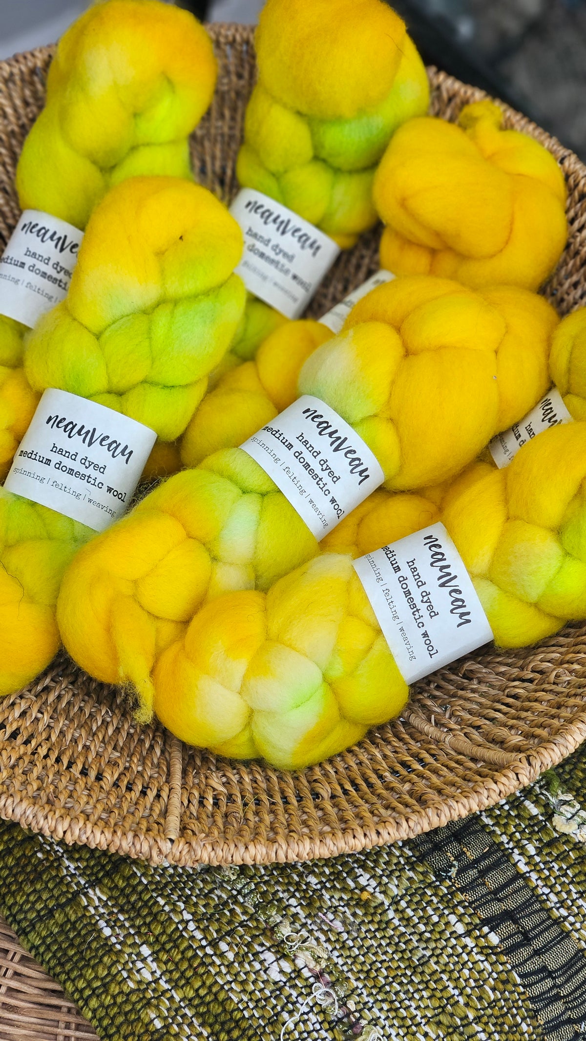 Canary - hand dyed domestic wool roving for felting and blending - 2 ounces | 57 grams