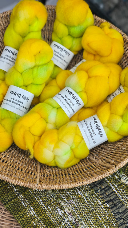 Canary - medium wool roving for spinning & felting - 2 ounces | 57 grams