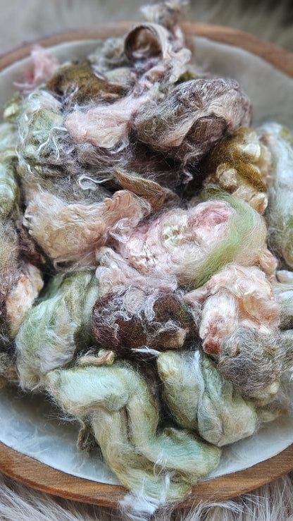 Kiwi Strawberry - wool & bamboo blend for spinning & felting - 5 oz | 142 g