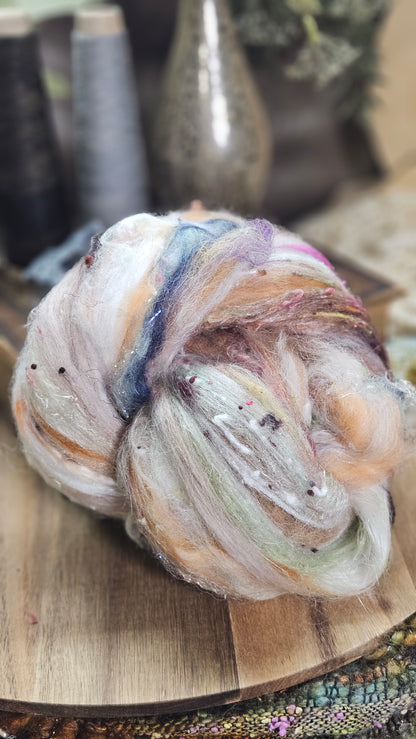 Shaniko Wool Silk Flax Neauveau Art Batt 906 - 3.5 oz
