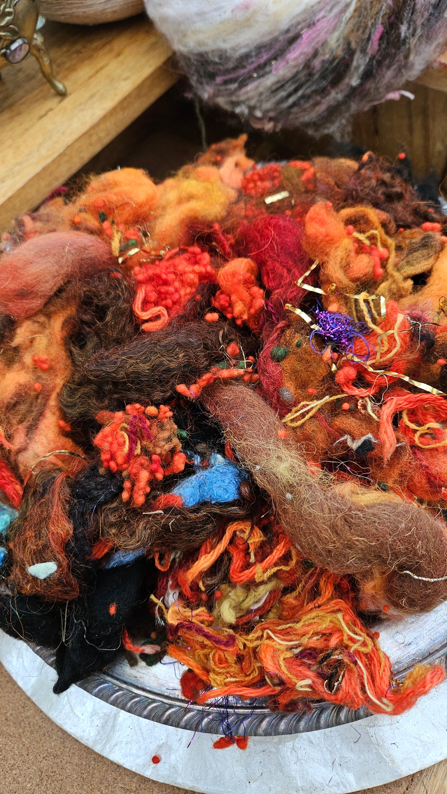 DUNE BLOOM - Hand-Dyed Texture Blend for art yarn embellishing, texture blending, felting, mixed media, and fiber art - 4 ounces | 114 grams