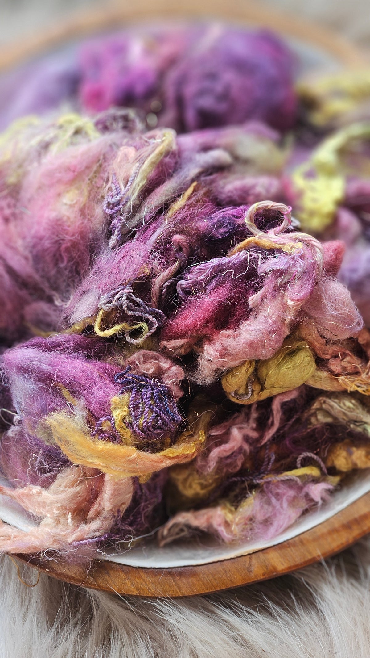 Unicorn Muse - hand-dyed wool alpaca bamboo texture blend - 4 ounces | 114 grams