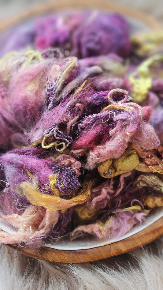 Unicorn Muse - hand-dyed wool alpaca bamboo texture blend - 4 ounces | 114 grams