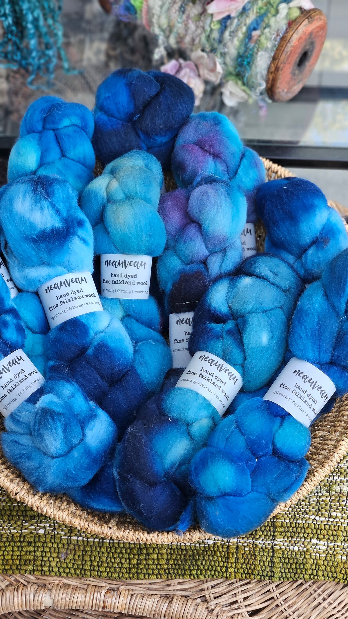 Crater - hand dyed fine wool roving for felting and blending - 2 ounces | 57 grams