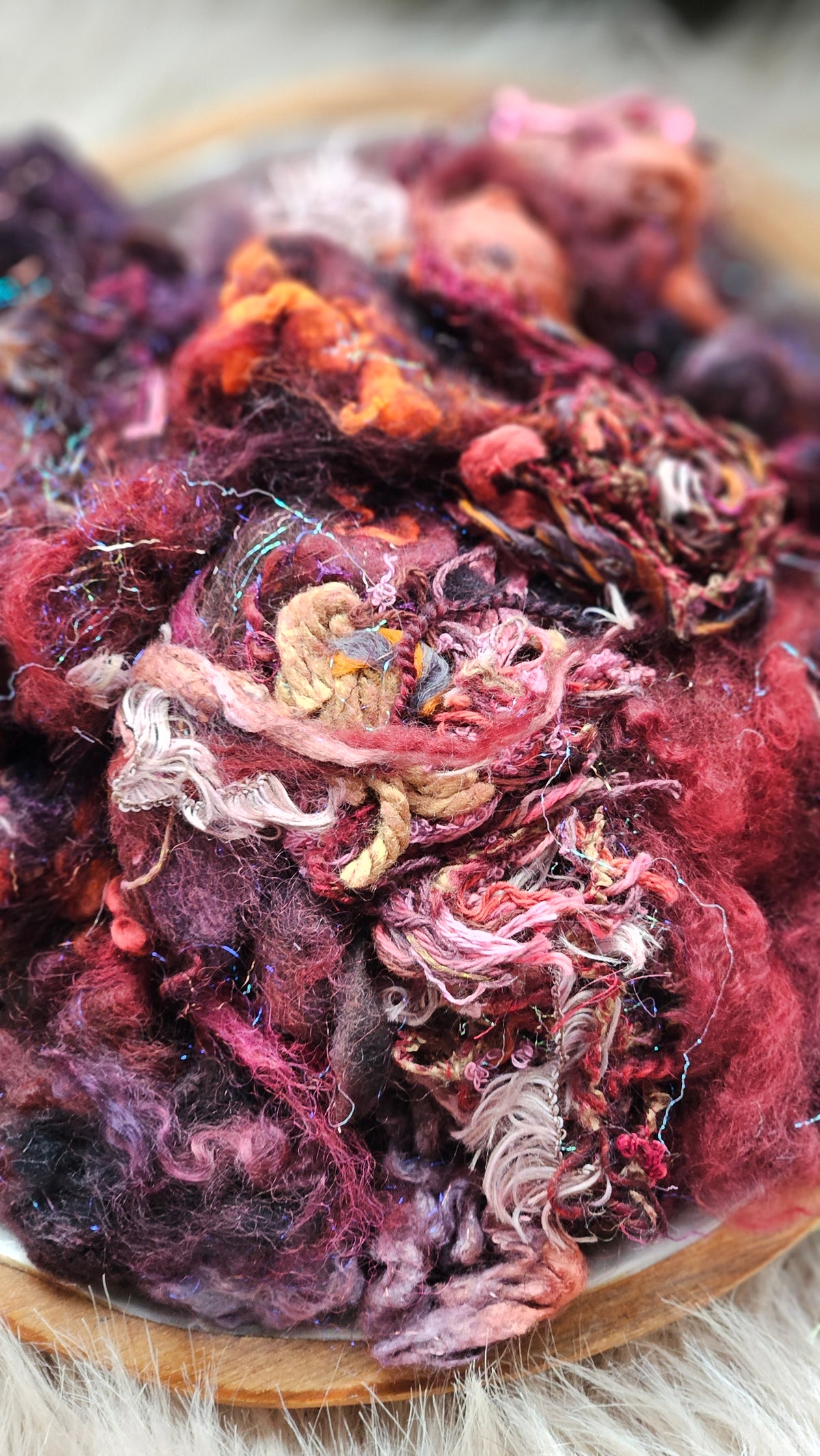 Bruised Halo - hand-dyed wool alpaca bamboo texture blend - 4 ounces | 114 grams