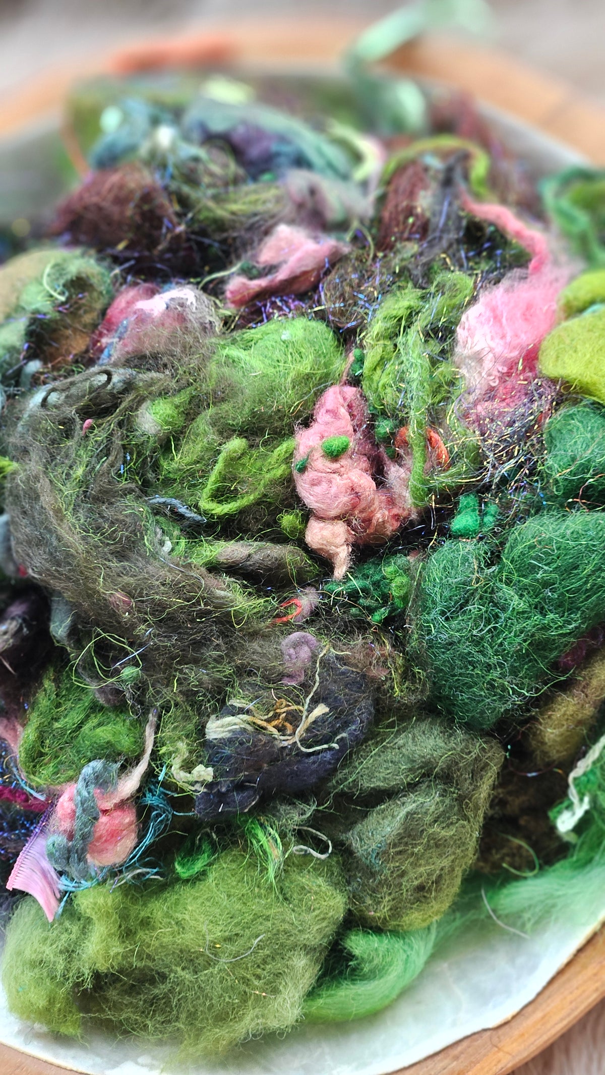 Fragile Orbit - hand-dyed wool alpaca bamboo texture blend - 4 ounces | 114 grams