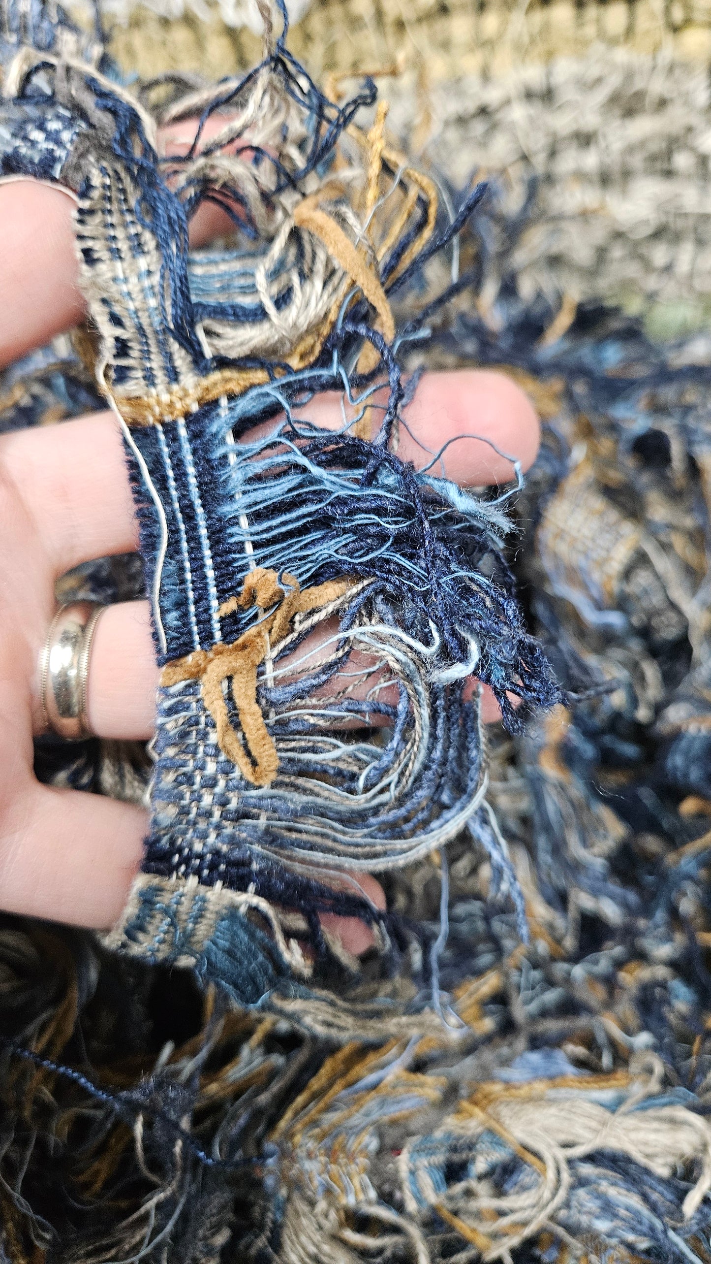 BULK 07 - shaggy fringe ribbon for tapestry weaving and fiber art - 4.5 POUNDS