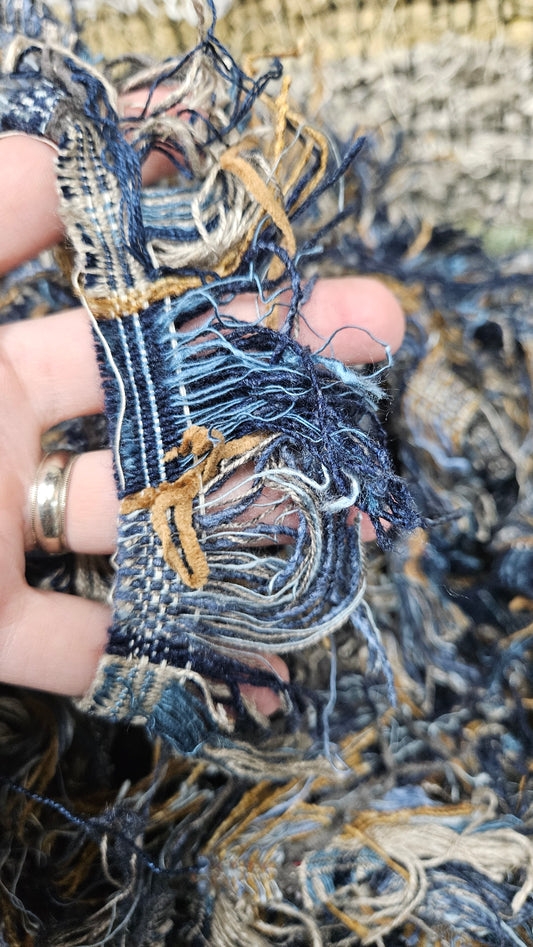 BULK 07 - shaggy fringe ribbon for tapestry weaving and fiber art - 4.5 POUNDS