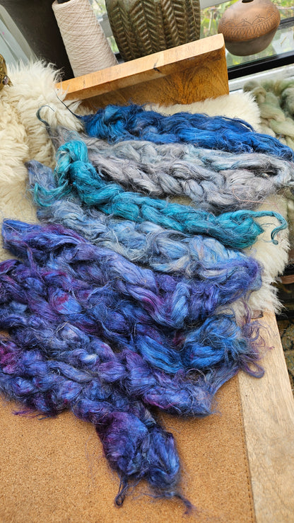 SCEPTER - rare hand-dyed hemp top for carding into art batts - 2 ounces |  grams