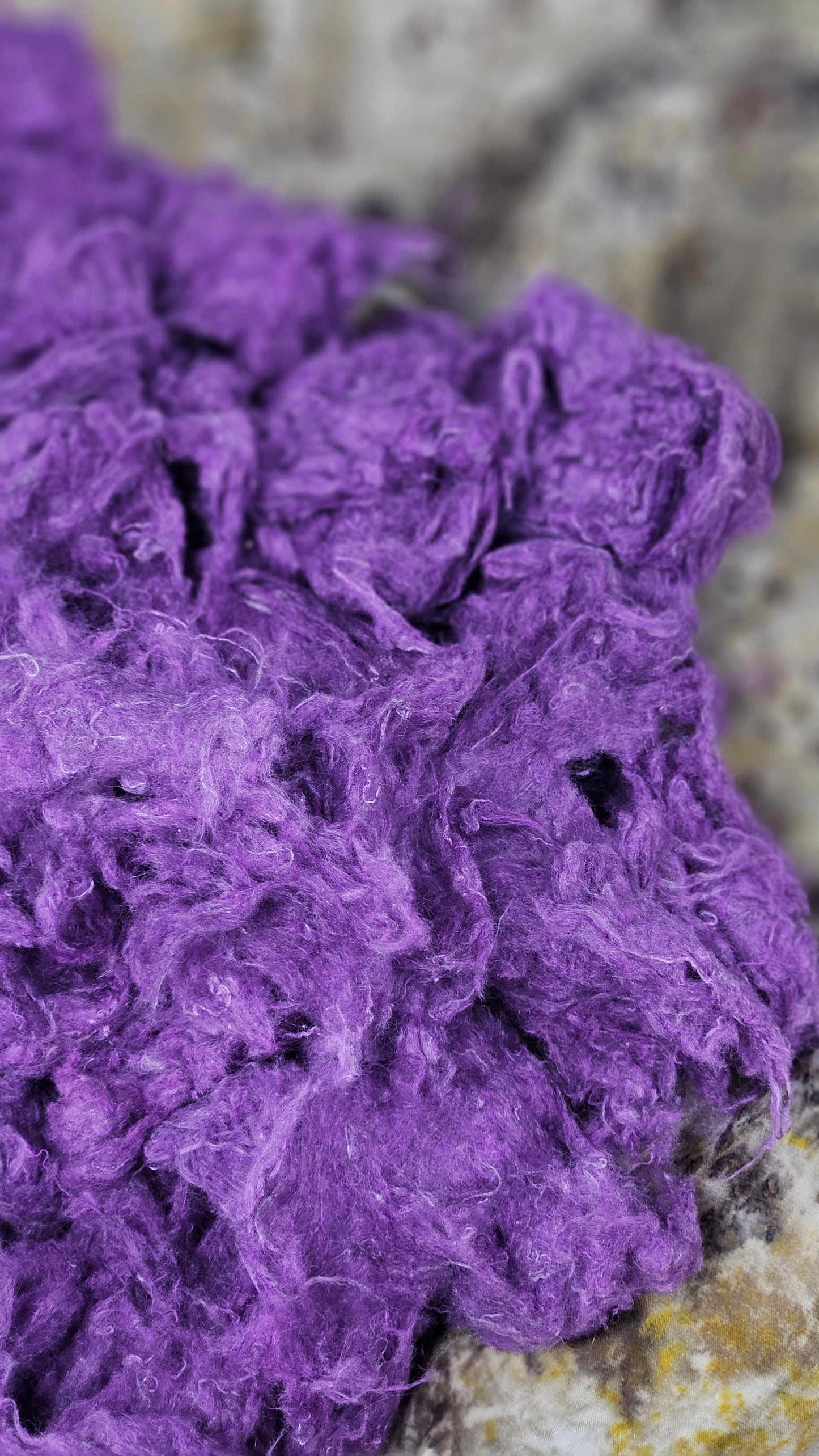 COLEUS - hand-dyed recycled cotton noil "feathers" effects texture for blending, felting, and papermaking - 2.5 oz | 71 g