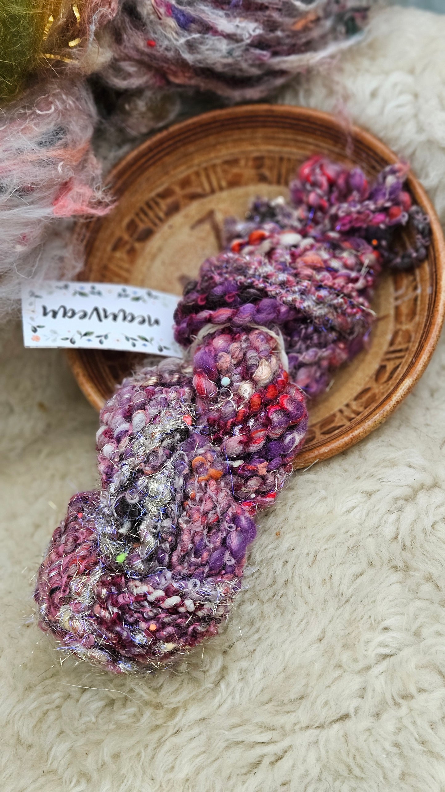 FAUSTA - Bulky Handspun Art Yarn Skein - 28 yards | 2.8 ounces | 79 grams