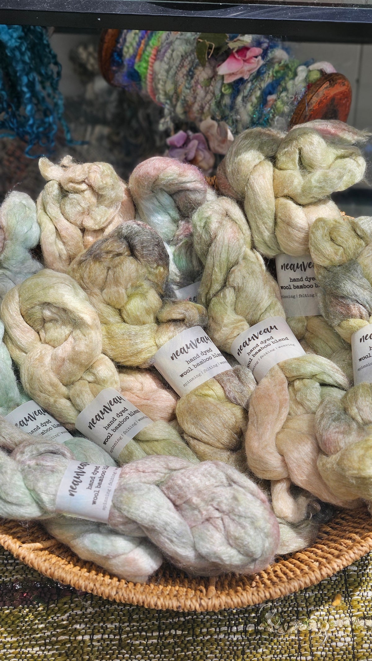 Pastel Pearl - wool bamboo roving for felting and blending - 2 ounces | 57 grams