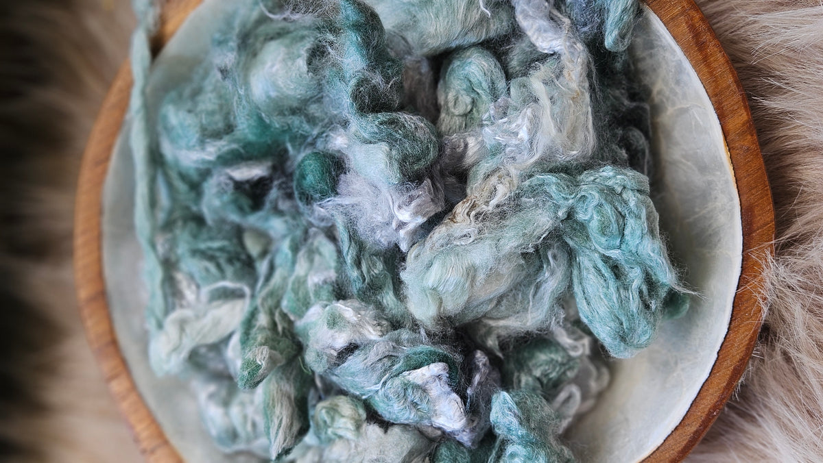 Wintergreen - hand-dyed fine wool and silky bamboo mill ends - 5 oz |  142 g