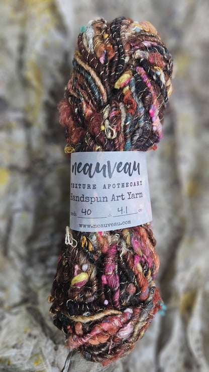 Handspun Bulky Art Yarn - Cinnamon Grove 06