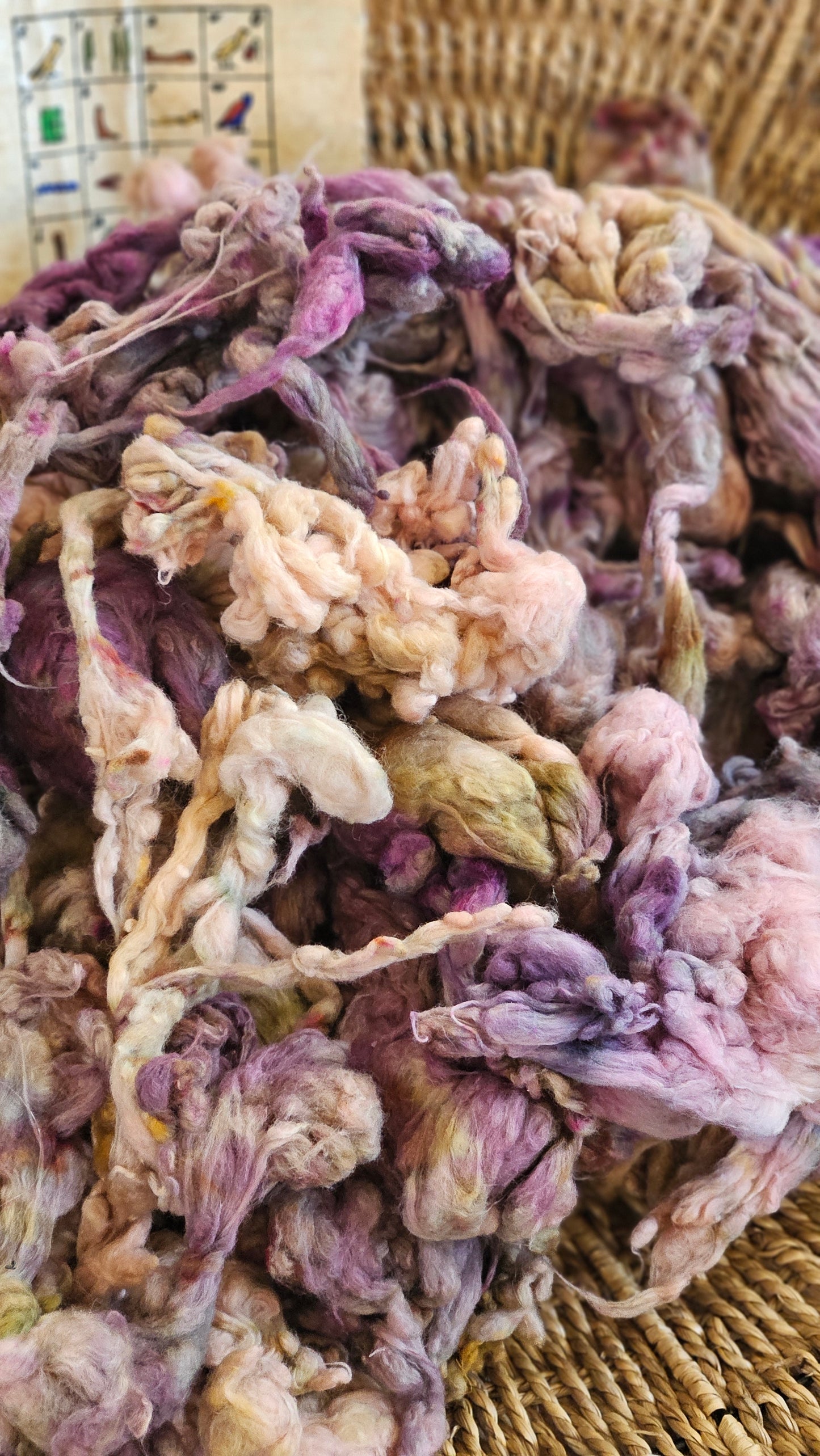 CLEOPATRA Hand-Dyed Organic Extra Fine Cotton Noil for fiber art, texture blending, and papermaking - 1 ounce | 28 grams