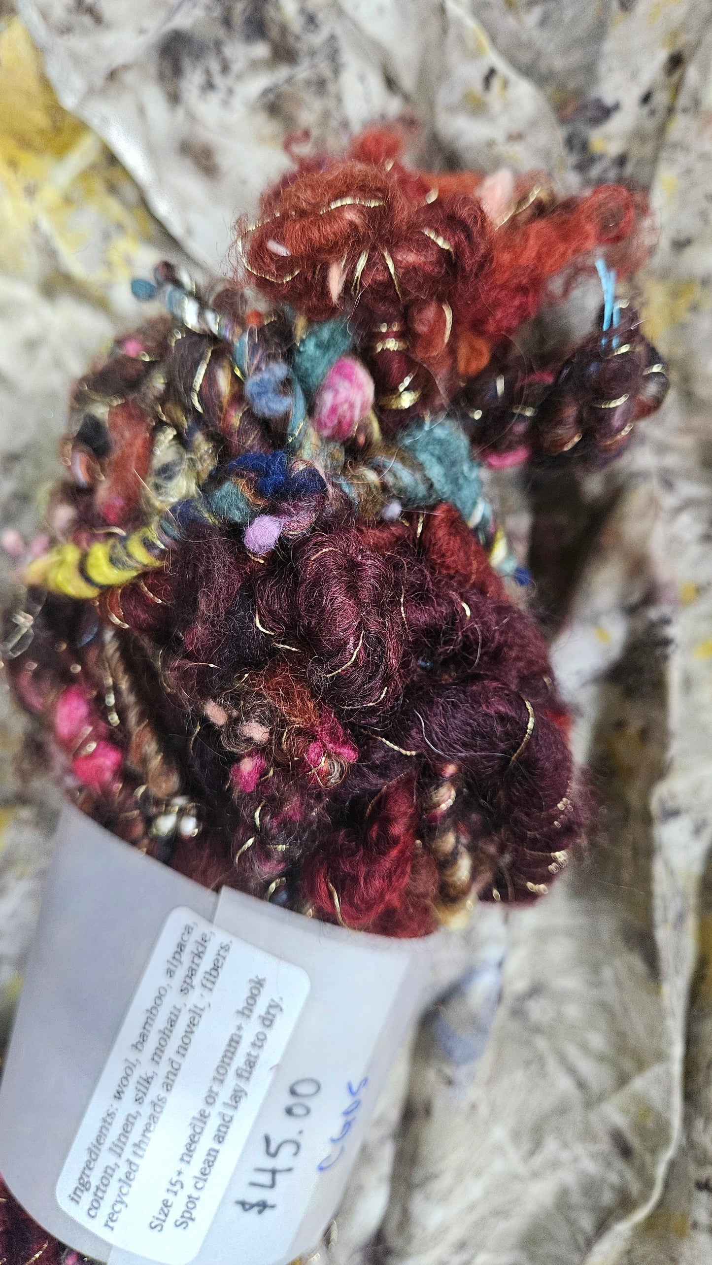 Handspun Bulky Art Yarn - Cinnamon Grove 05