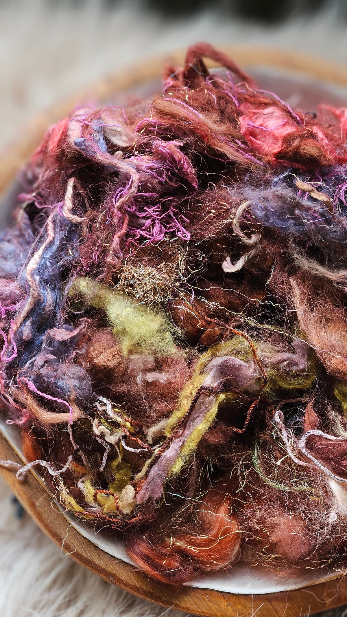 Orchard House - hand-dyed wool alpaca bamboo texture blend - 4 ounces | 114 grams