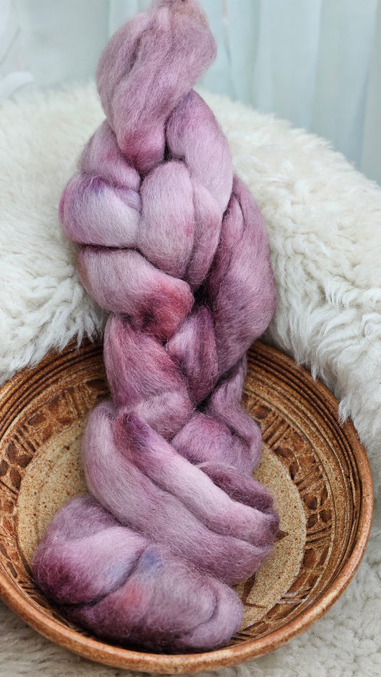 Hand-dyed Longwool Roving for felting and spinning - 2.8 oz | PK01