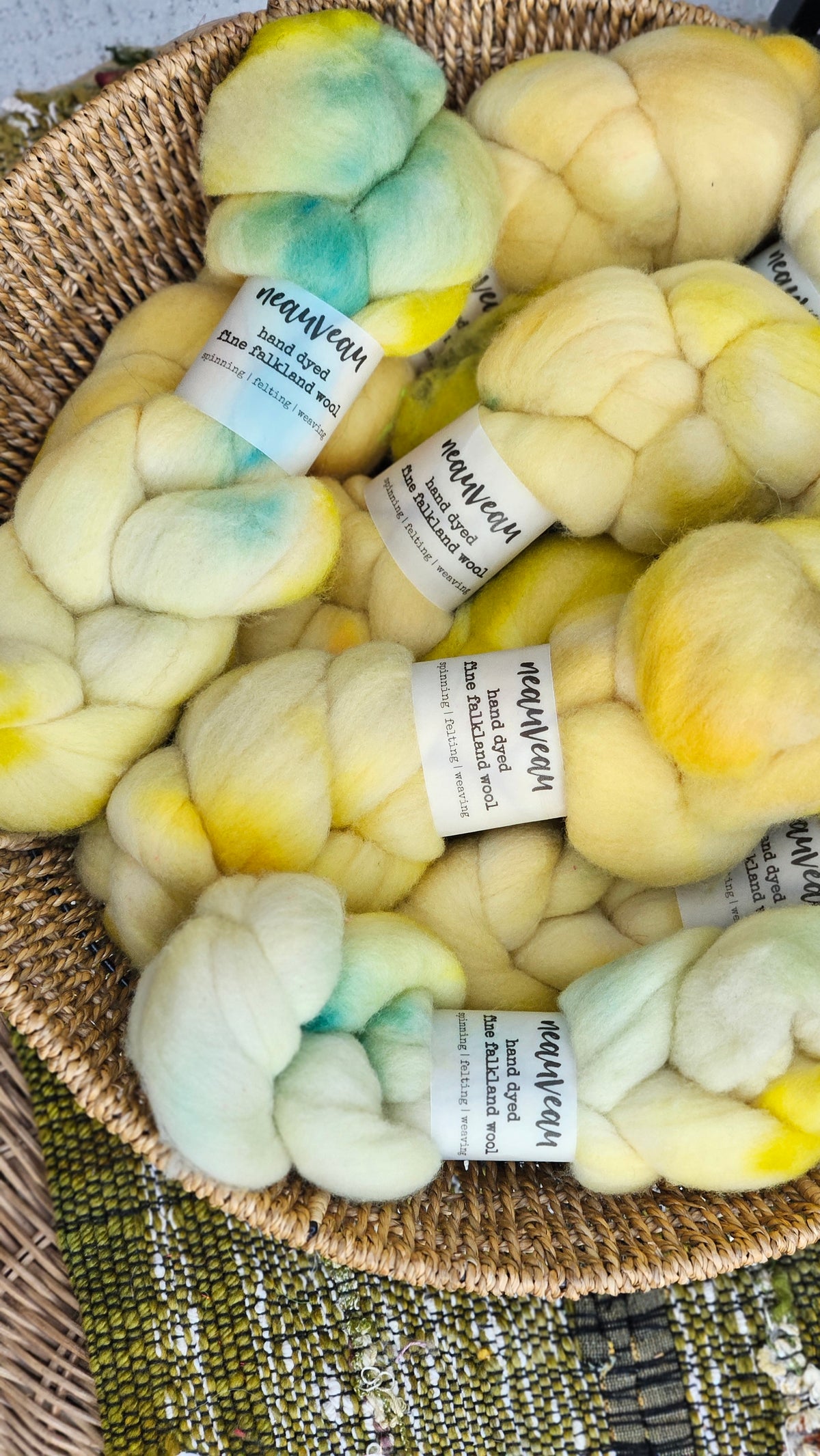 Yellowstone - hand dyed fine wool roving for felting and blending - 2 ounces | 57 grams