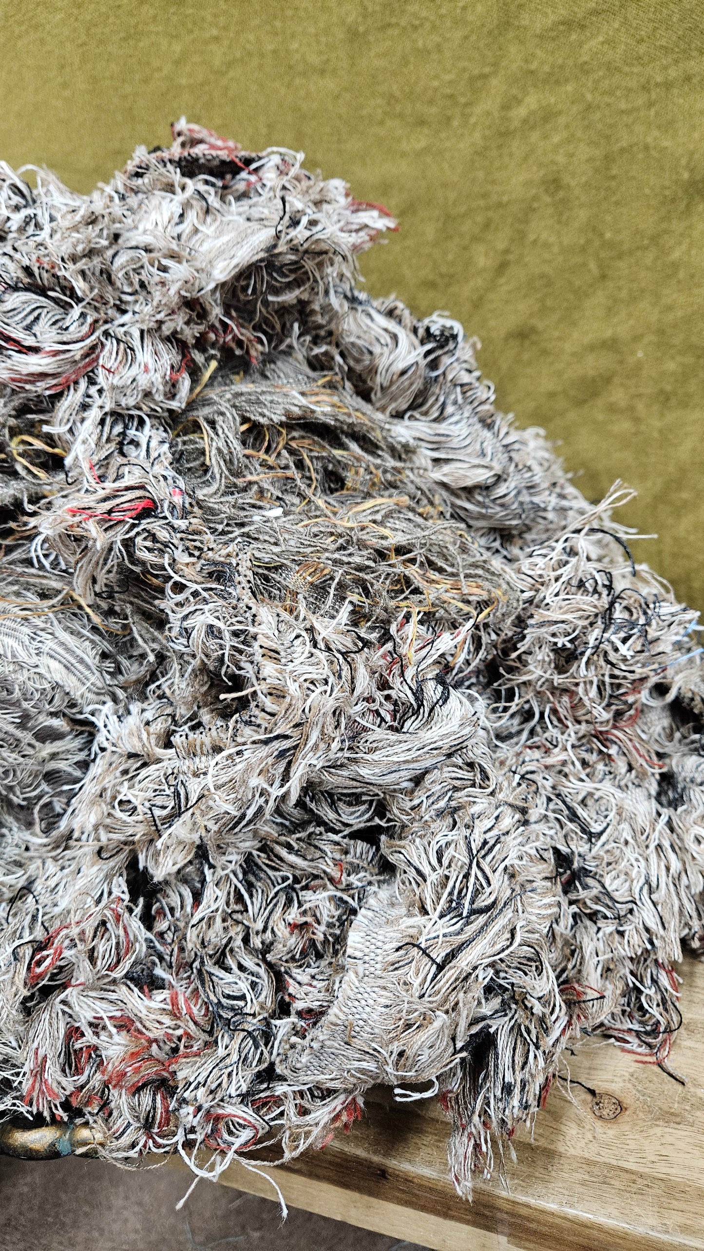 SAND AND SKY - shaggy fringe ribbon for tapestry weaving and fiber art - 4.5 POUNDS