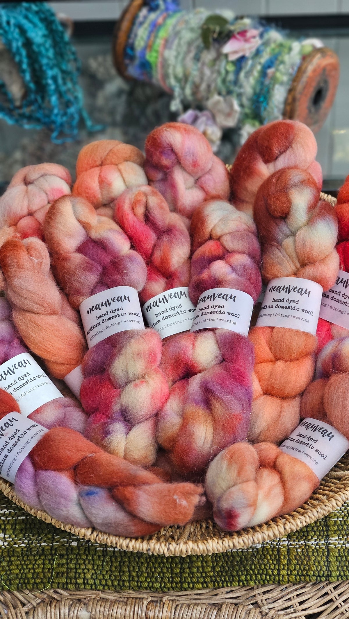 Macaw - hand dyed domestic wool roving for felting and blending - 2 ounces | 57 grams