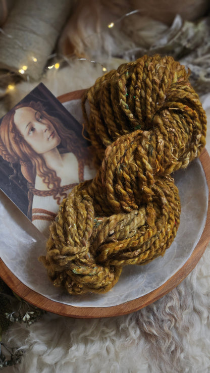 Handspun Bulky Art Yarn - 40 yards | 4 ounces - Botticelli Portrait 04