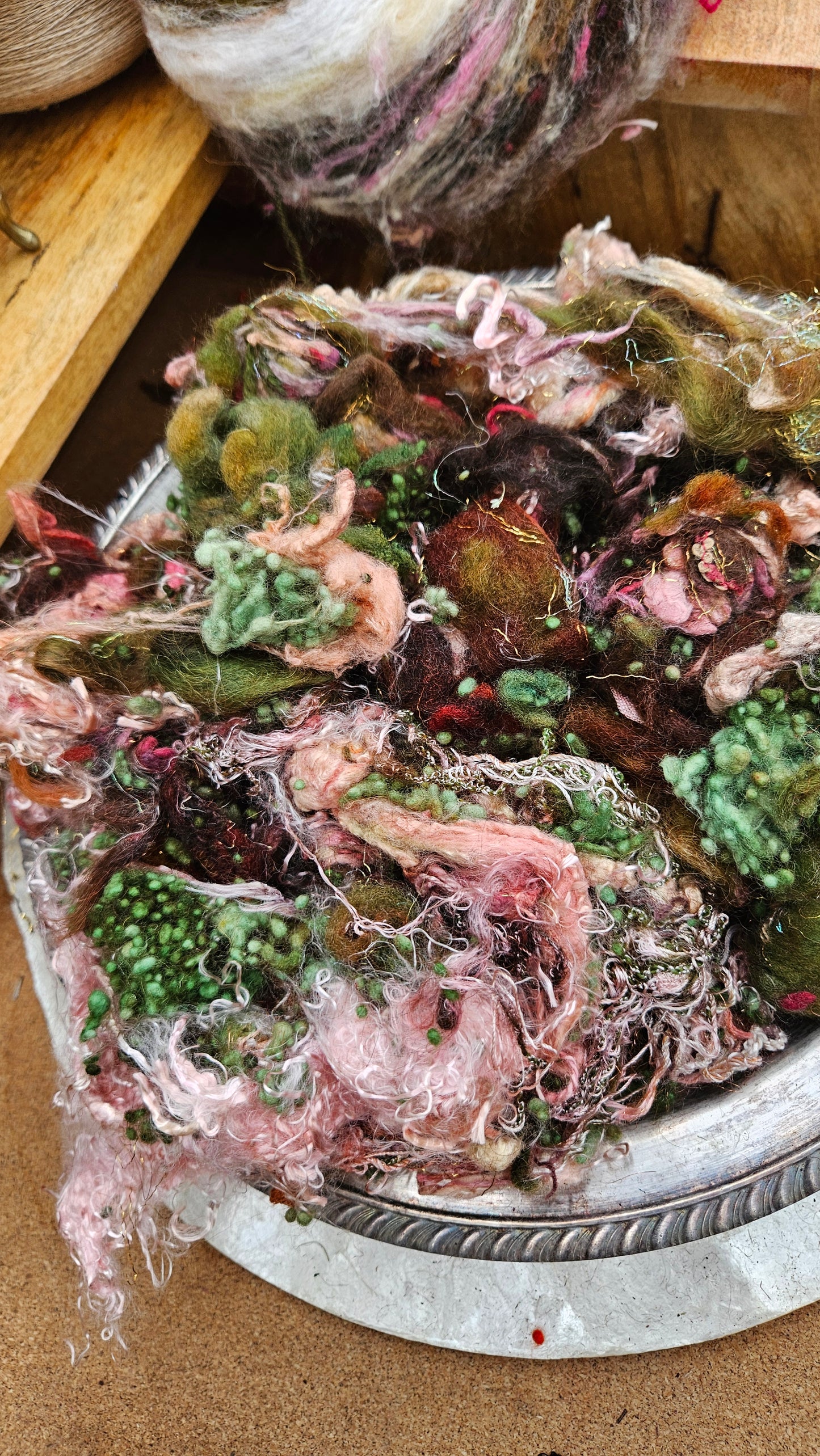 HIDDEN VALLEY - Hand-Dyed Alpaca Bamboo Texture Blend for art yarn embellishing, texture blending, felting, mixed media, and fiber art - 4 ounces | 114 grams