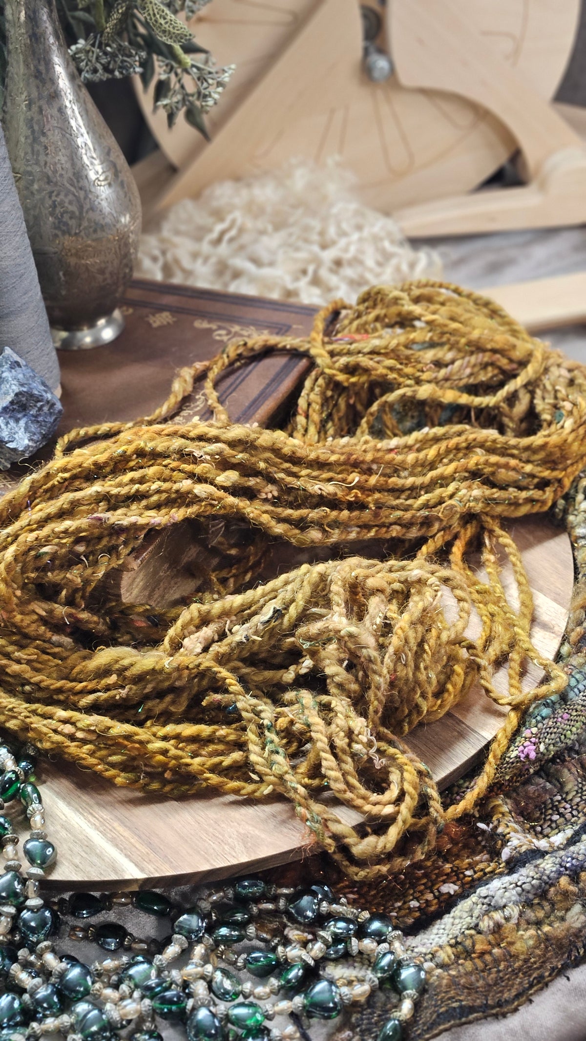 Handspun Bulky Art Yarn - 40 yards | 4 ounces - Botticelli Portrait 04