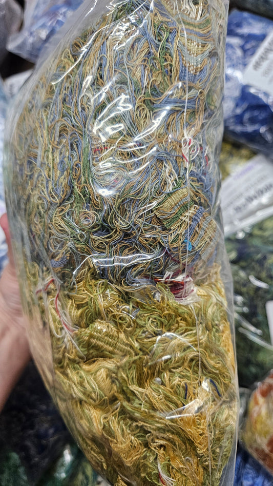 LIME TREE - textile selvedge for rug and art weaving and art yarn - LIME003 (1 lb)