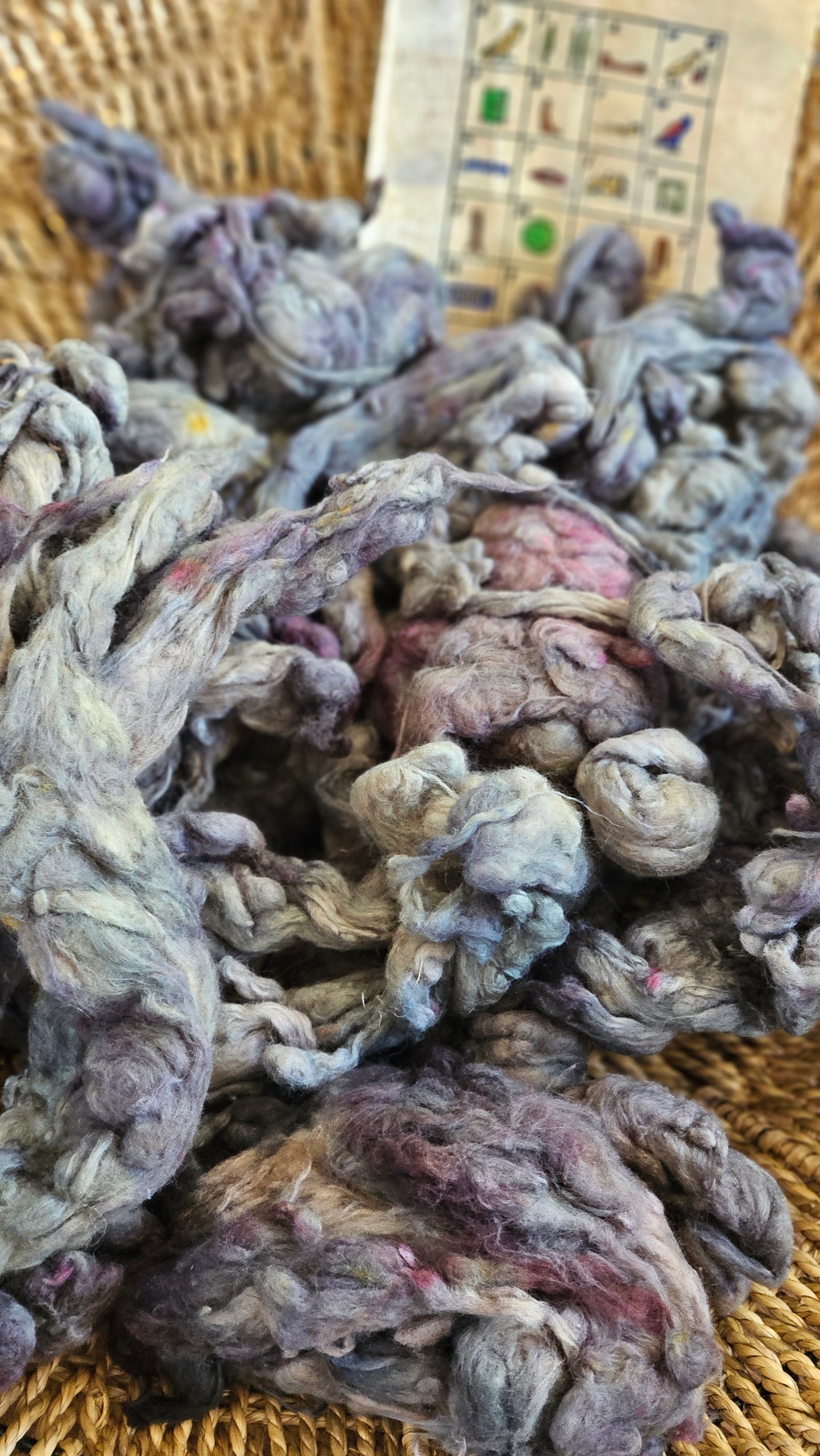 AHMOSE Hand-Dyed Organic Extra Fine Cotton Noil for fiber art, texture blending, and papermaking - 1 ounce | 28 grams