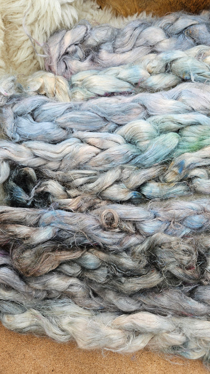WYVERN - rare hand-dyed hemp top for carding into art batts - 2 ounces | 57 grams