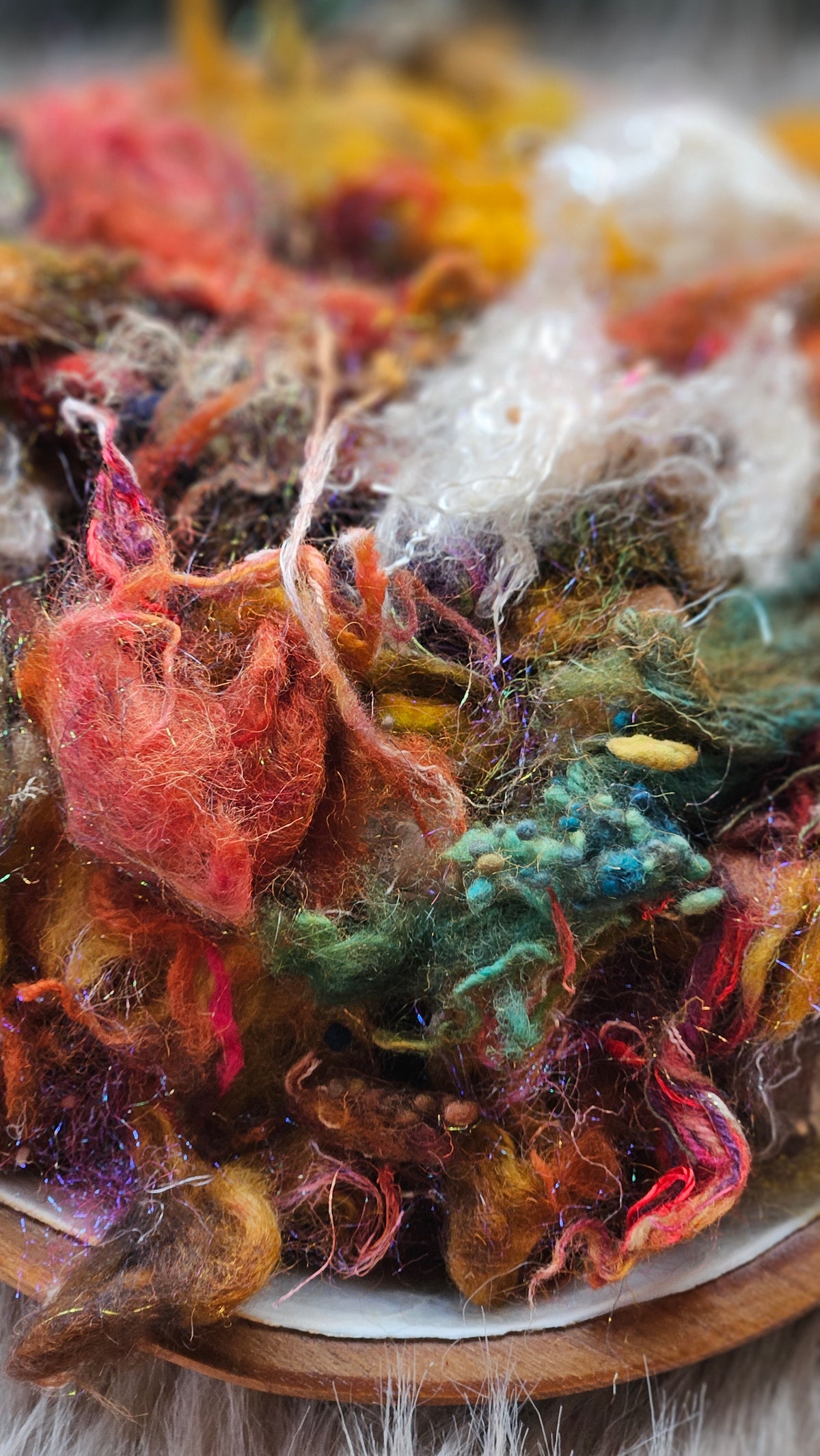 High but Grounded - hand-dyed wool alpaca bamboo texture blend - 4 ounces | 114 grams