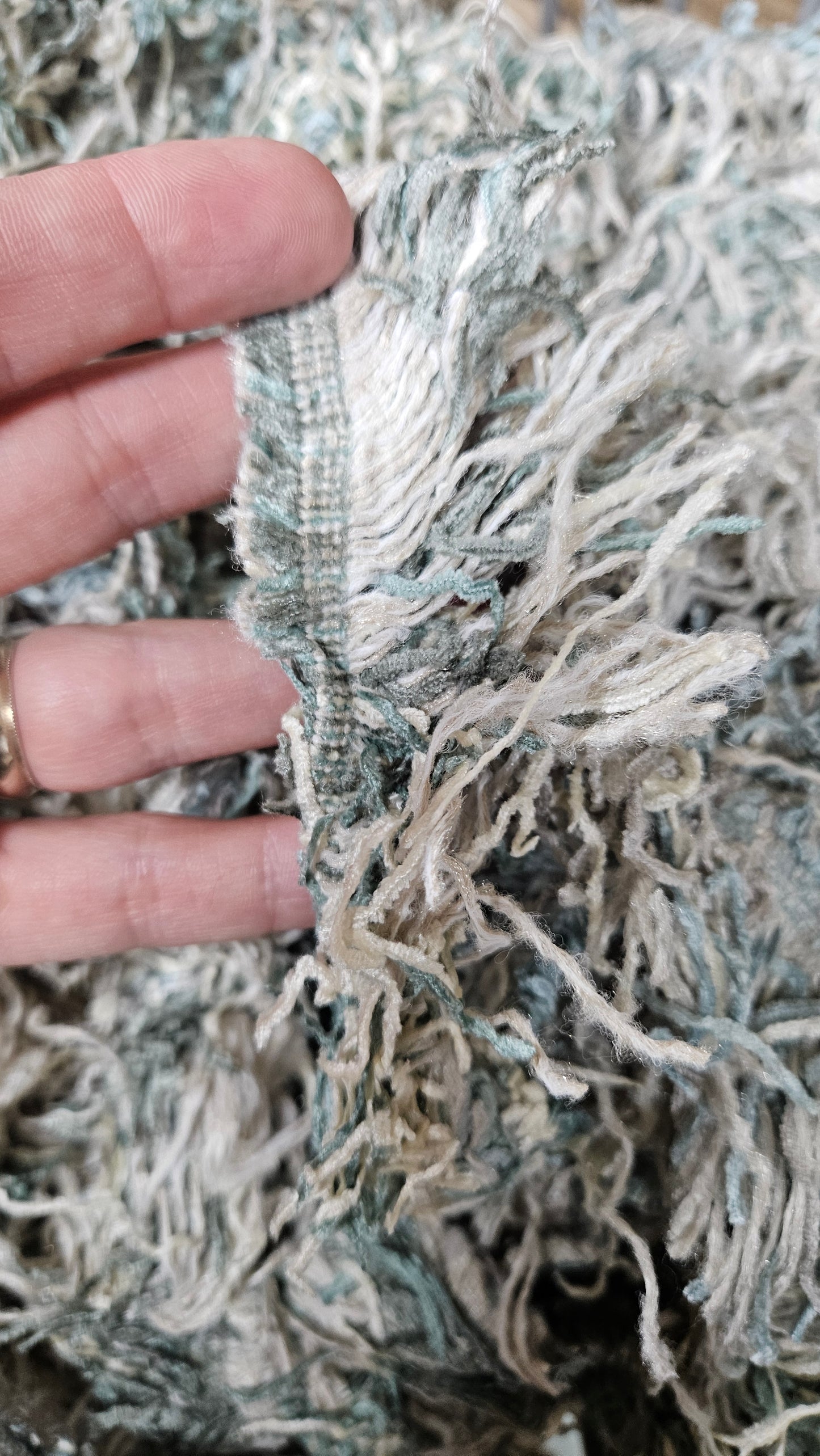QUIET MORNING - bulk textile selvedge for rug weaving and art yarn - 5 POUNDS