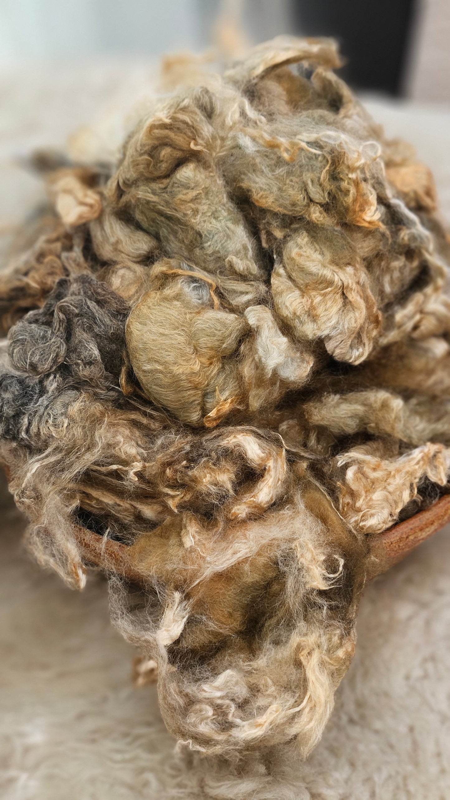 CHAI LATTE - hand-dyed extra fine wool and silky bamboo dense cloud recycled mill ends - 5 oz |  142 g