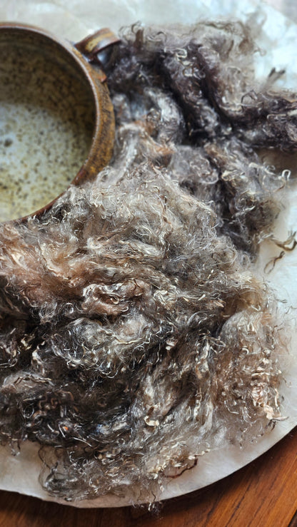 HEMATITE - eucalyptus crimp fiber for spinning, blending & felting - 2 oz | 57 g