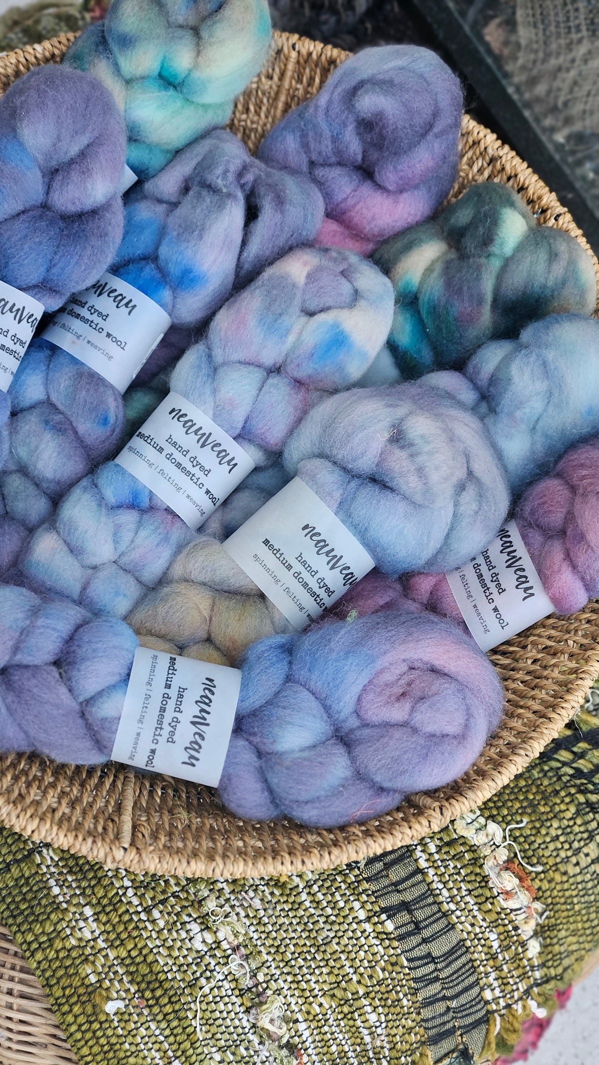 Dove - hand dyed domestic wool roving for felting and blending - 2 ounces | 57 grams
