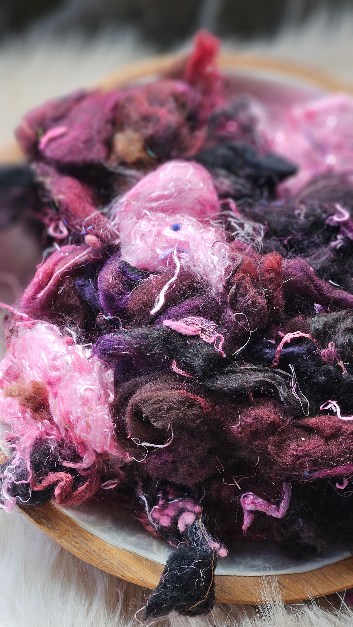 Thistle Dawn - hand-dyed wool alpaca bamboo texture blend - 4 ounces | 114 grams