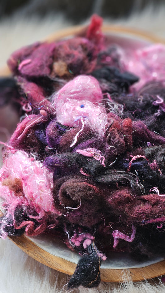 Thistle Dawn - hand-dyed wool alpaca bamboo texture blend - 4 ounces | 114 grams