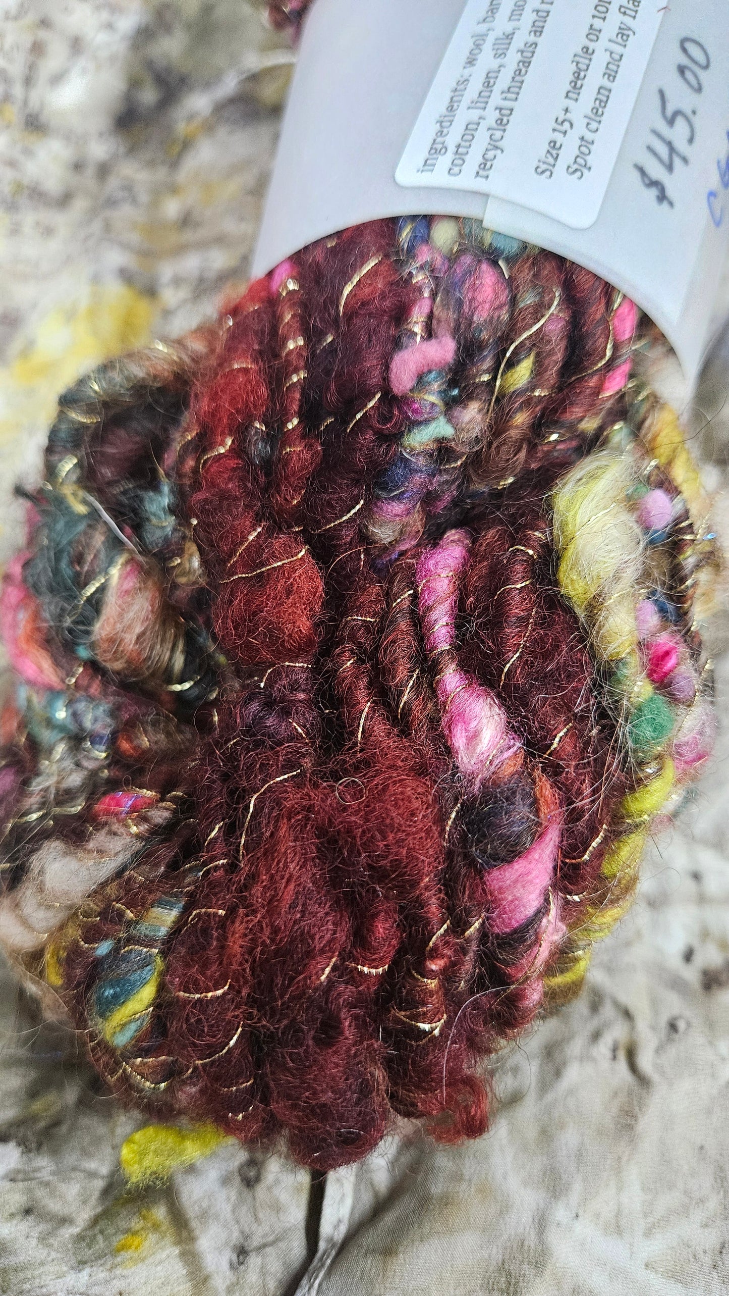 Handspun Bulky Art Yarn - Cinnamon Grove 05