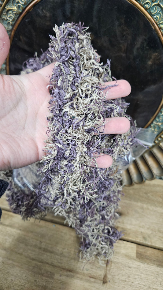 QUARTZ BEACH - shaggy fringe ribbon for tapestry weaving and fiber art - QUARTZ03 (.8 llb)