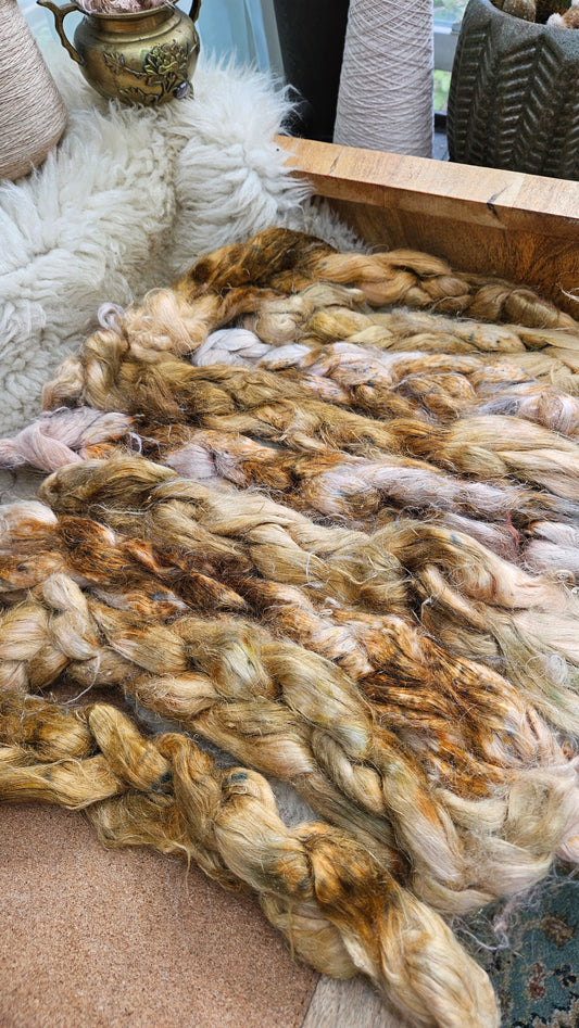 TRISTAN Hand-Dyed Fine Hemp for fiber art, texture blending, and papermaking - 2 ounces | 57 grams