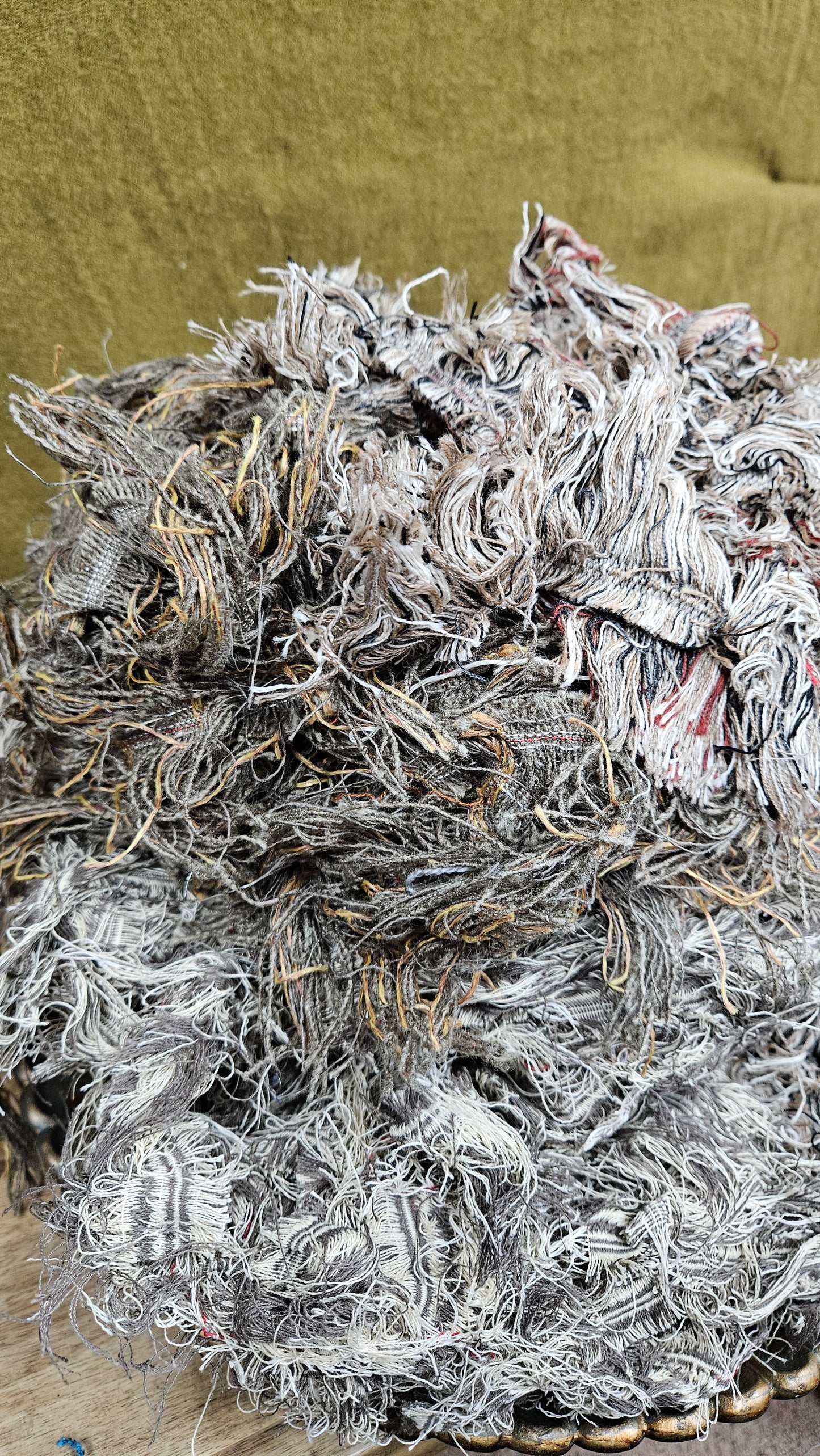 SAND AND SKY - shaggy fringe ribbon for tapestry weaving and fiber art - 4.5 POUNDS