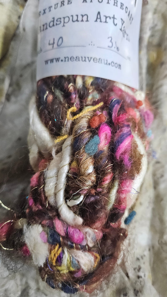 Handspun Bulky Art Yarn - Cinnamon Grove 07