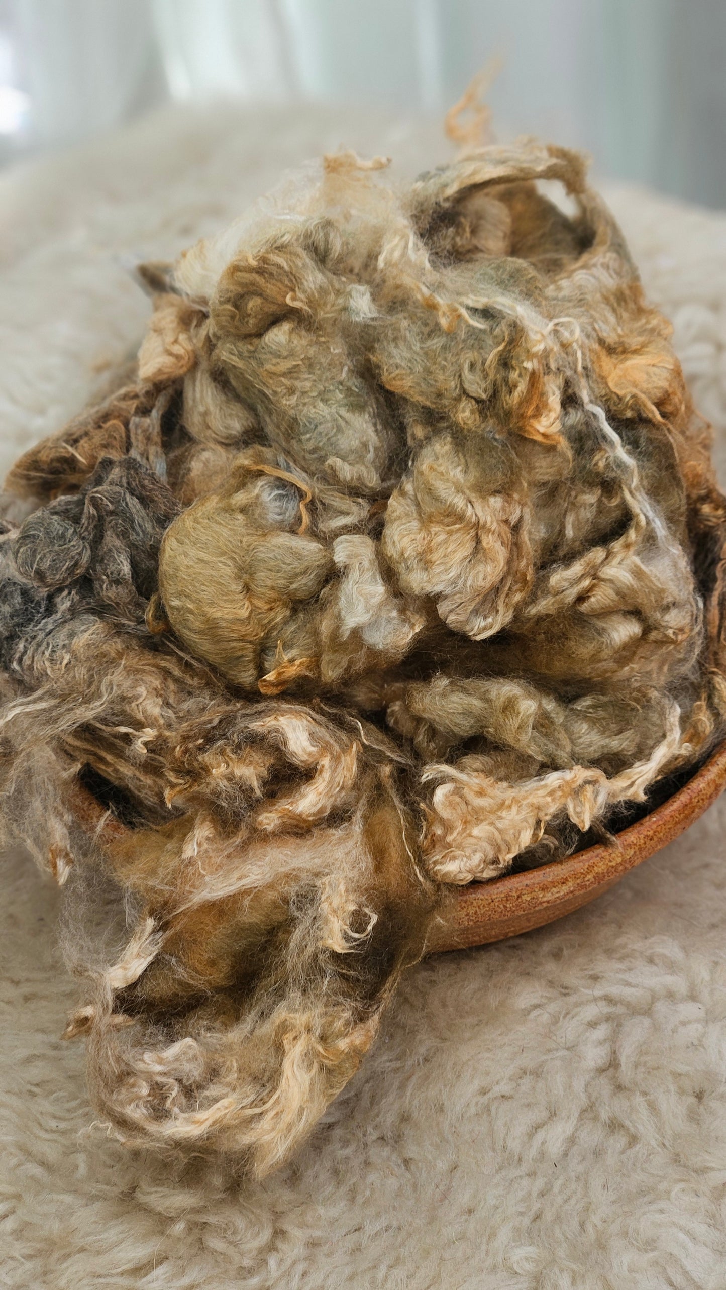 CHAI LATTE - hand-dyed extra fine wool and silky bamboo dense cloud recycled mill ends - 5 oz |  142 g