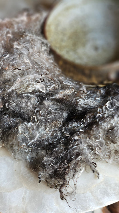 HEMATITE - eucalyptus crimp fiber for spinning, blending & felting - 2 oz | 57 g